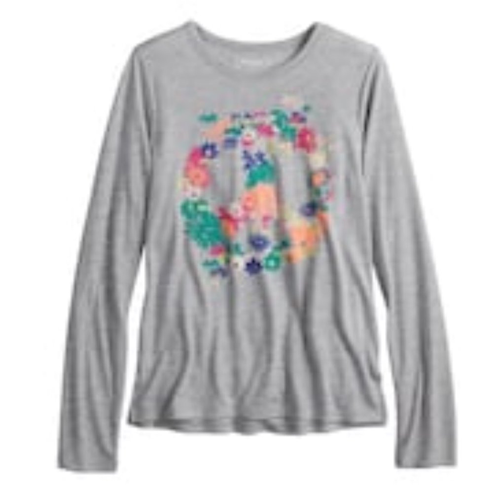 Mudd Girls Gray Top Tee Shirt
